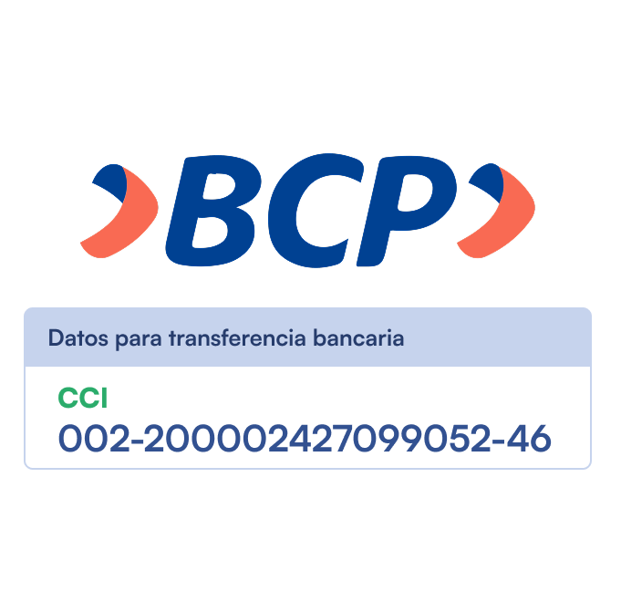 Paga tu cuota mediante transferencia o depósito en el BCP