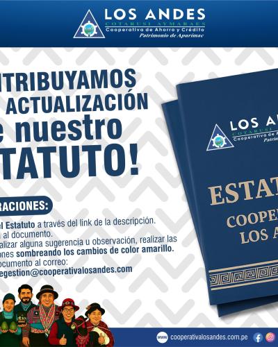 Actualización de nuestro estatuto de la Cooperativa Los Andes