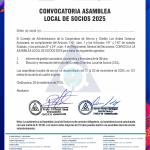 CONVOCATORIA PARA LA ASAMBLEA LOCAL DE SOCIOS 2025